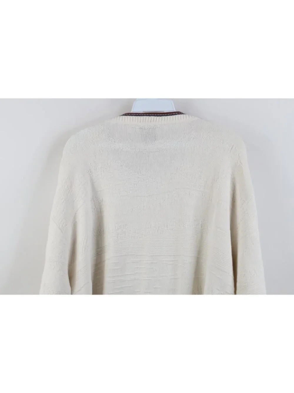 Vintage 90s Streetwear Mens Large Nature Deer Buck Knit Sweater White Cotton USA